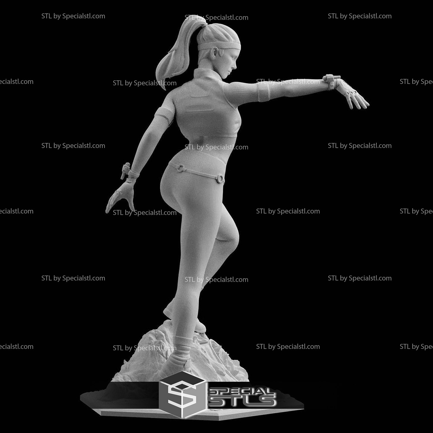Sonya Blade Mortal Kombat Basic 3D Printer Files STL Model — view 3
