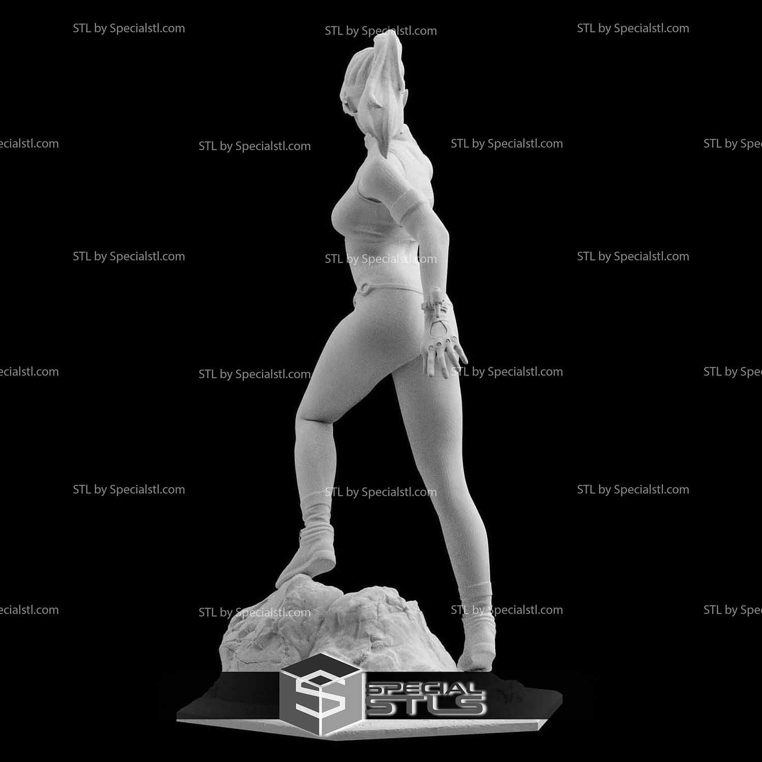 Sonya Blade Mortal Kombat Basic 3D Printer Files STL Model — view 4