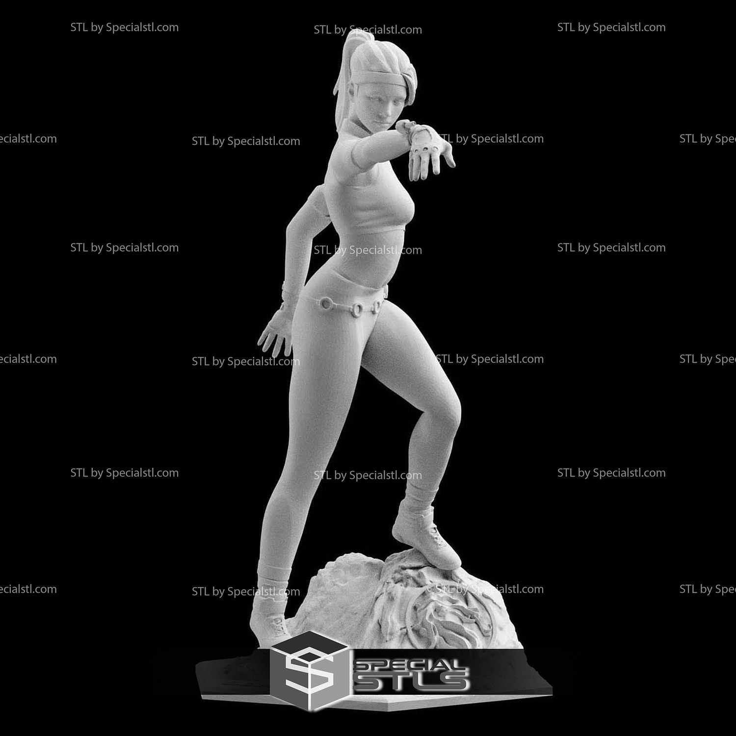 Sonya Blade Mortal Kombat Basic 3D Printer Files STL Model — view 5