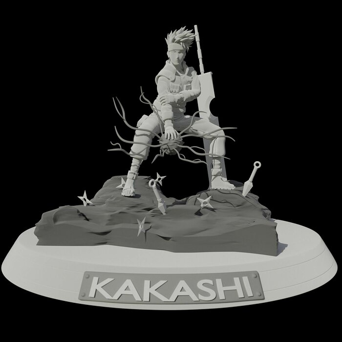 Kakashi Hatake character anime 3D STL Model — view 2