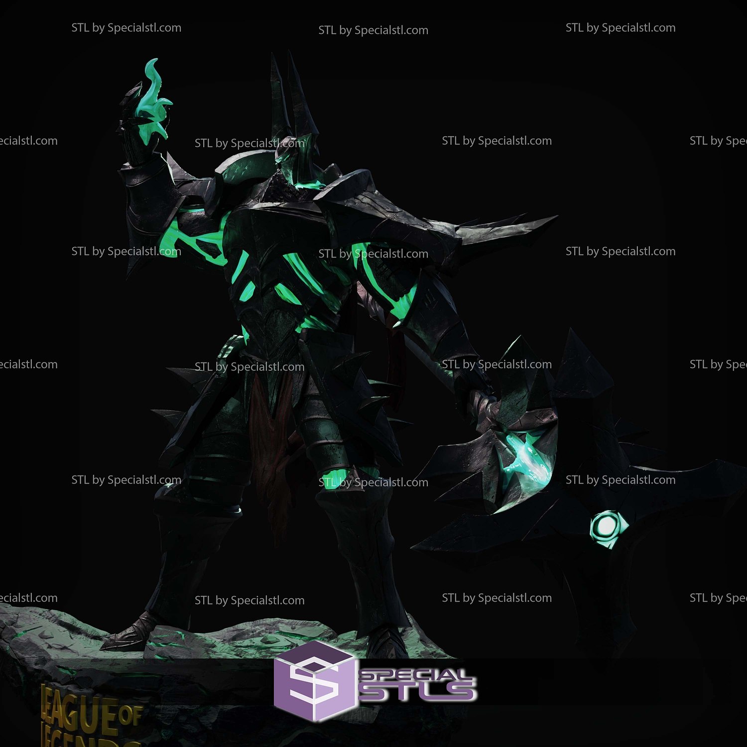 Mordekaiser the Iron Revenant Digital STL Files 3D Model — view 2