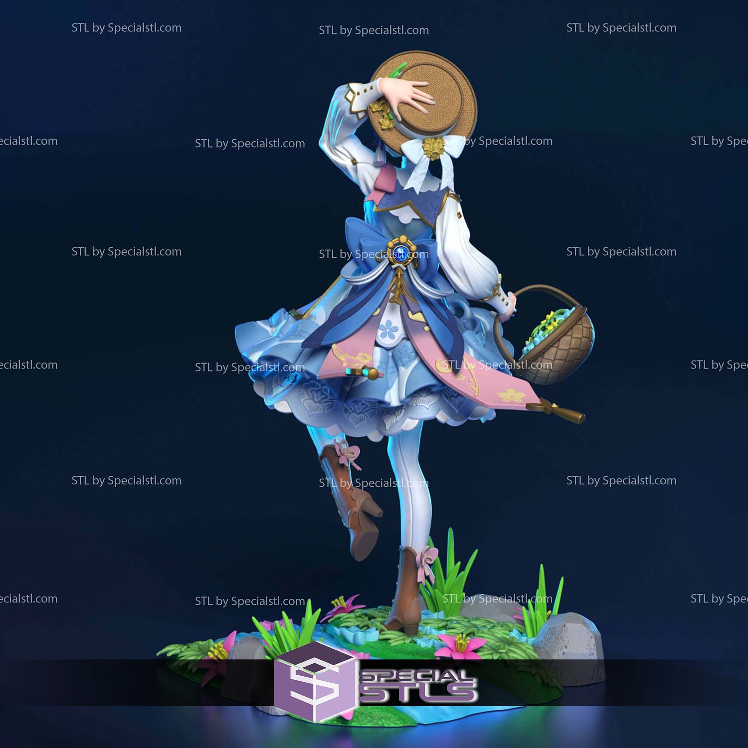 Kamisato Ayaka Flower Base Digital STL Files 3D Model — view 3