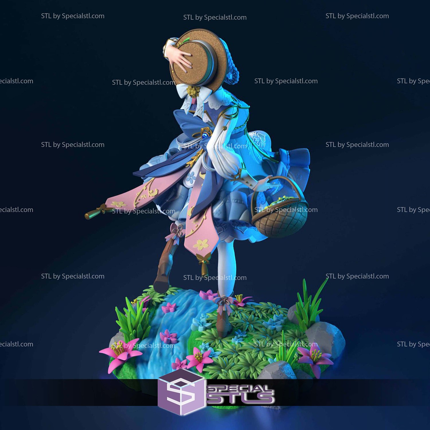 Kamisato Ayaka Flower Base Digital STL Files 3D Model — view 5