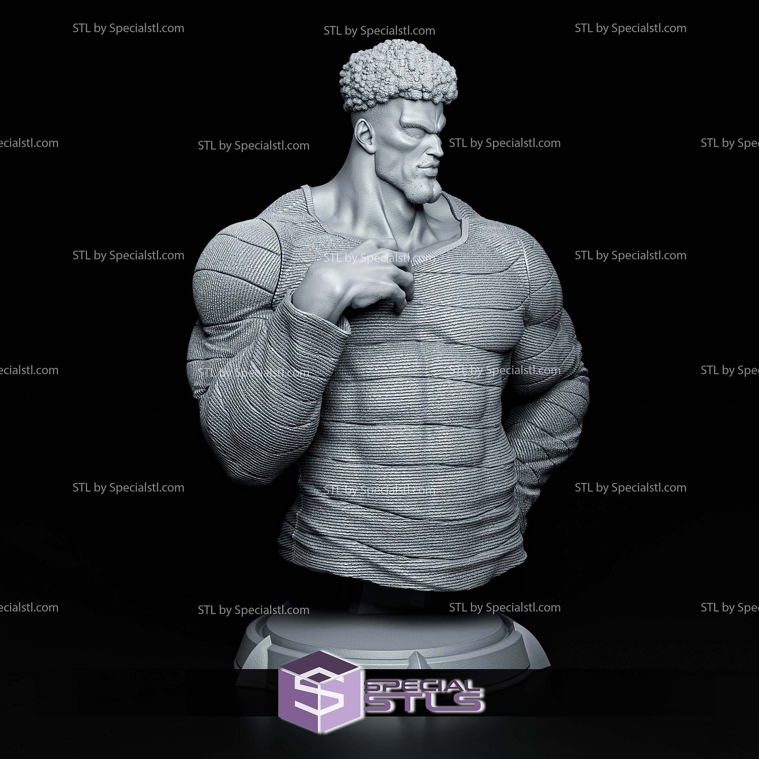 Puri Puri Bust 190mm One Punch Man STL Files 3D Model — view 4