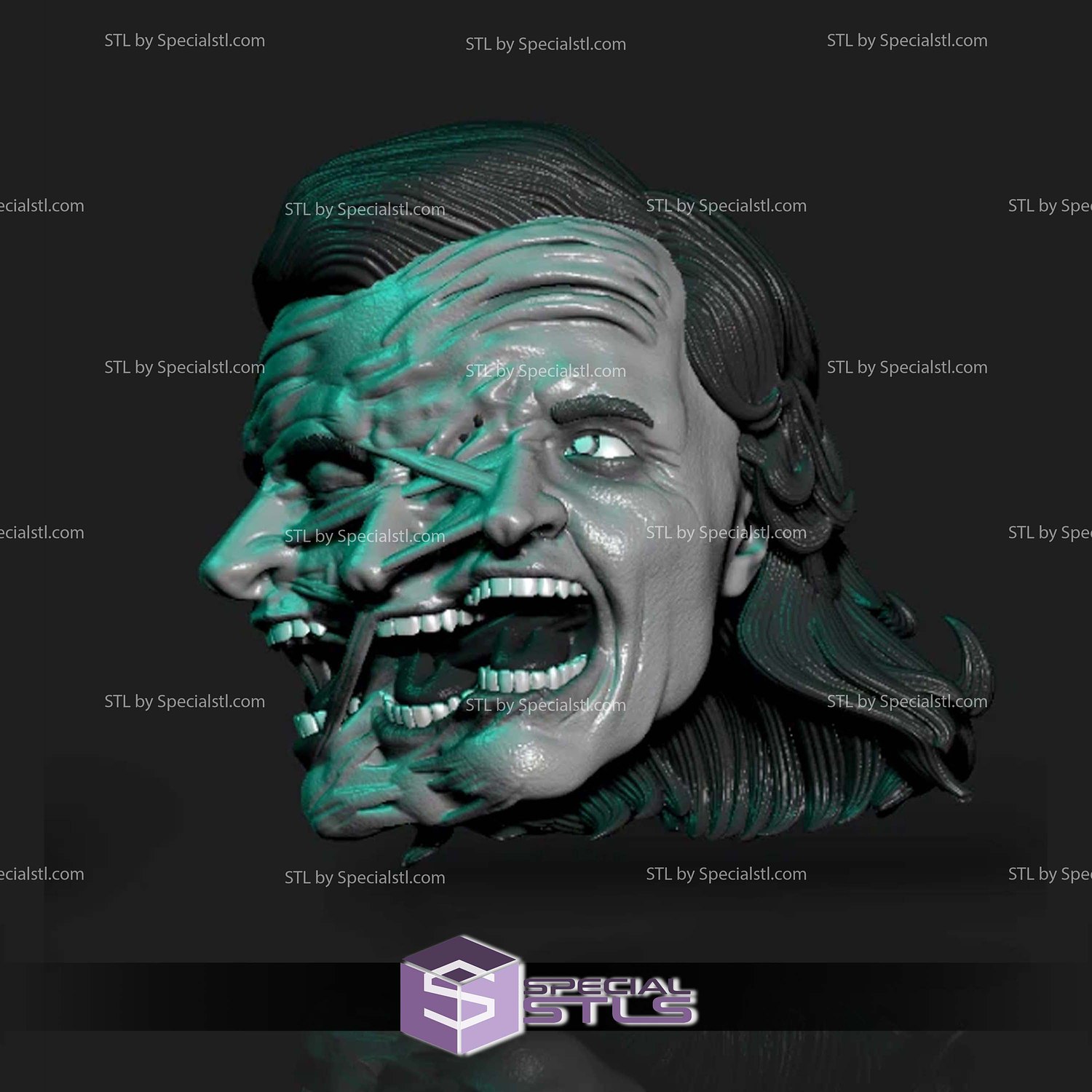Custom Head STL Loki Time Jumping Freaking 3D Model — view 2