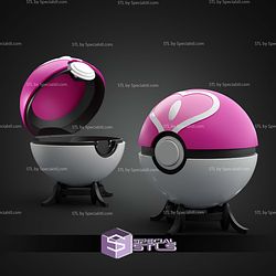 Basic Pokemon Collection Valentines Pokeball 3D STL Model