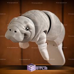 Basic STL Collection Articulated Manatee 3D Model