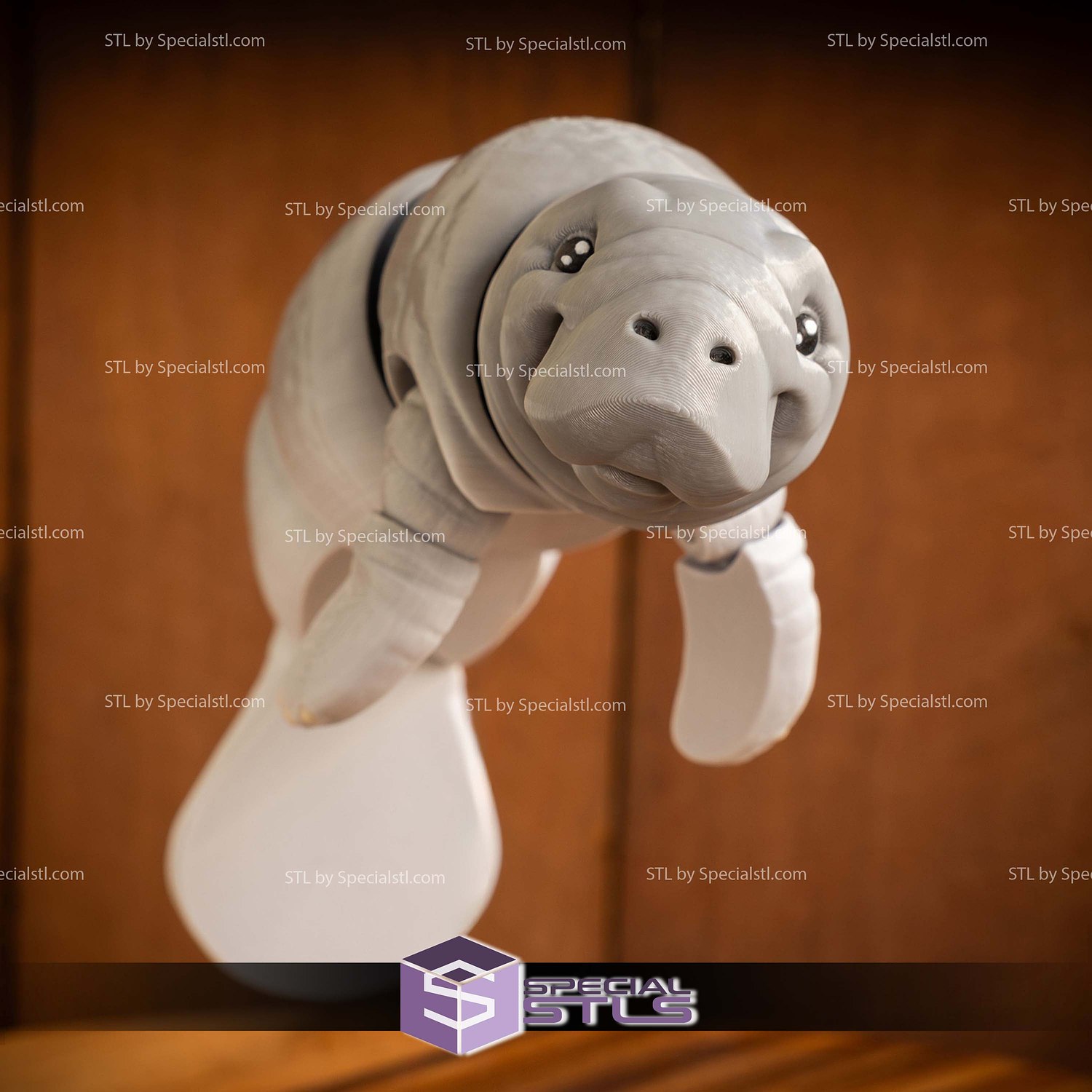 Basic STL Collection Articulated Manatee 3D Model — view 3