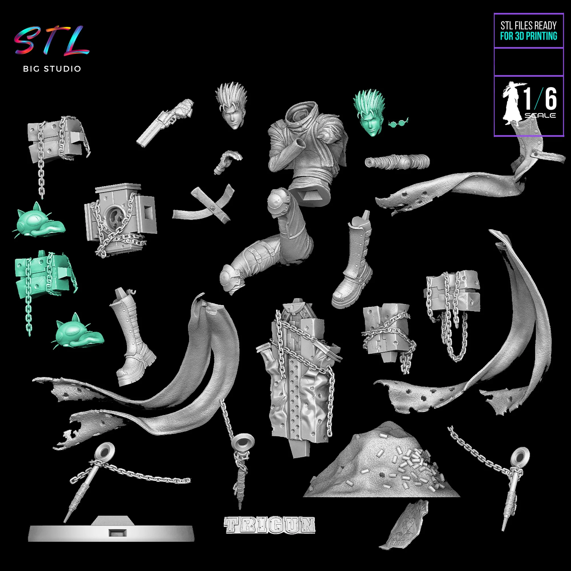 Vash the Stampede STL | Trigun | 3D Printable Model Model — view 7