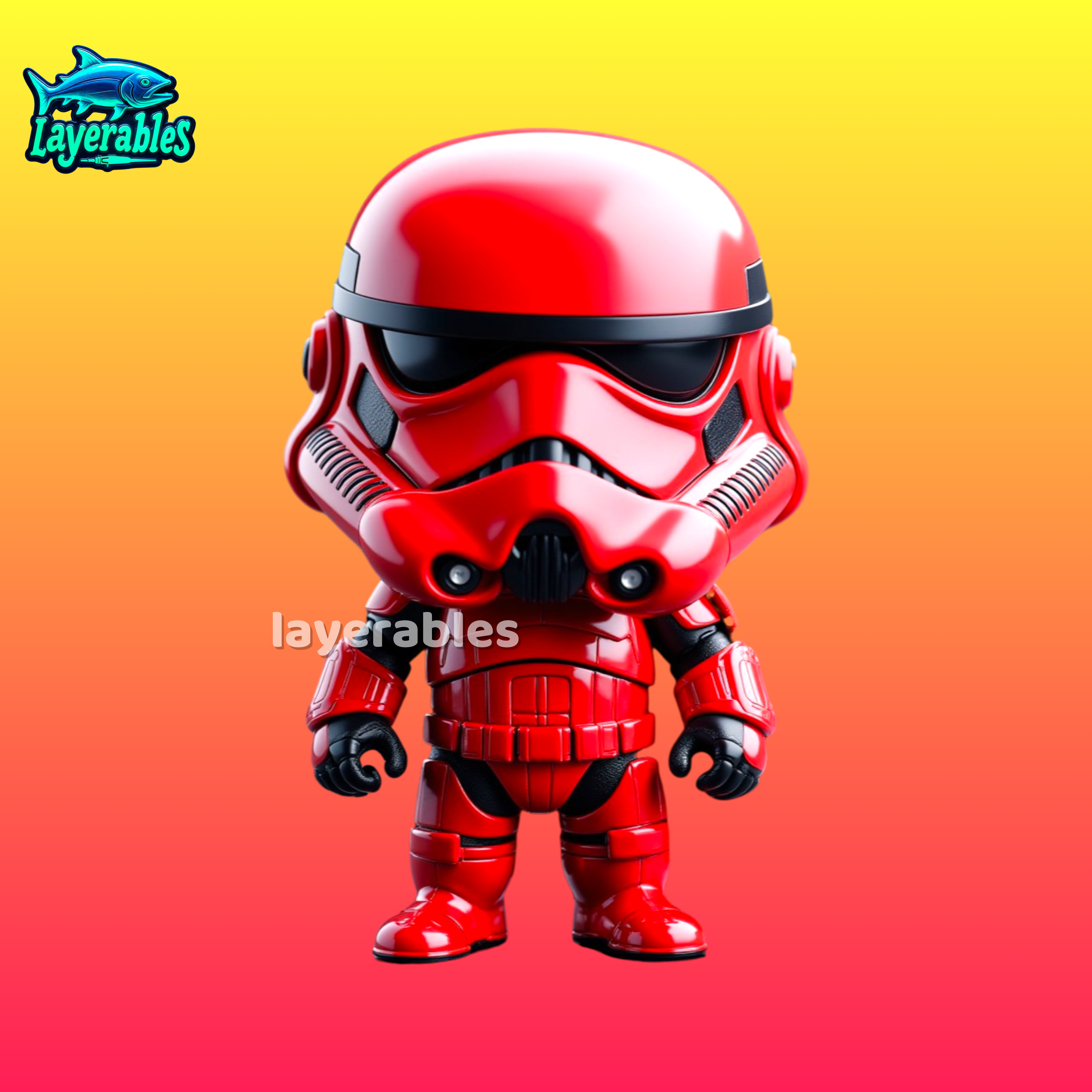 Red Sith Stormtrooper STL – Chibi Star Wars 3D Print Figure – Cute Dark Side Trooper Model Model