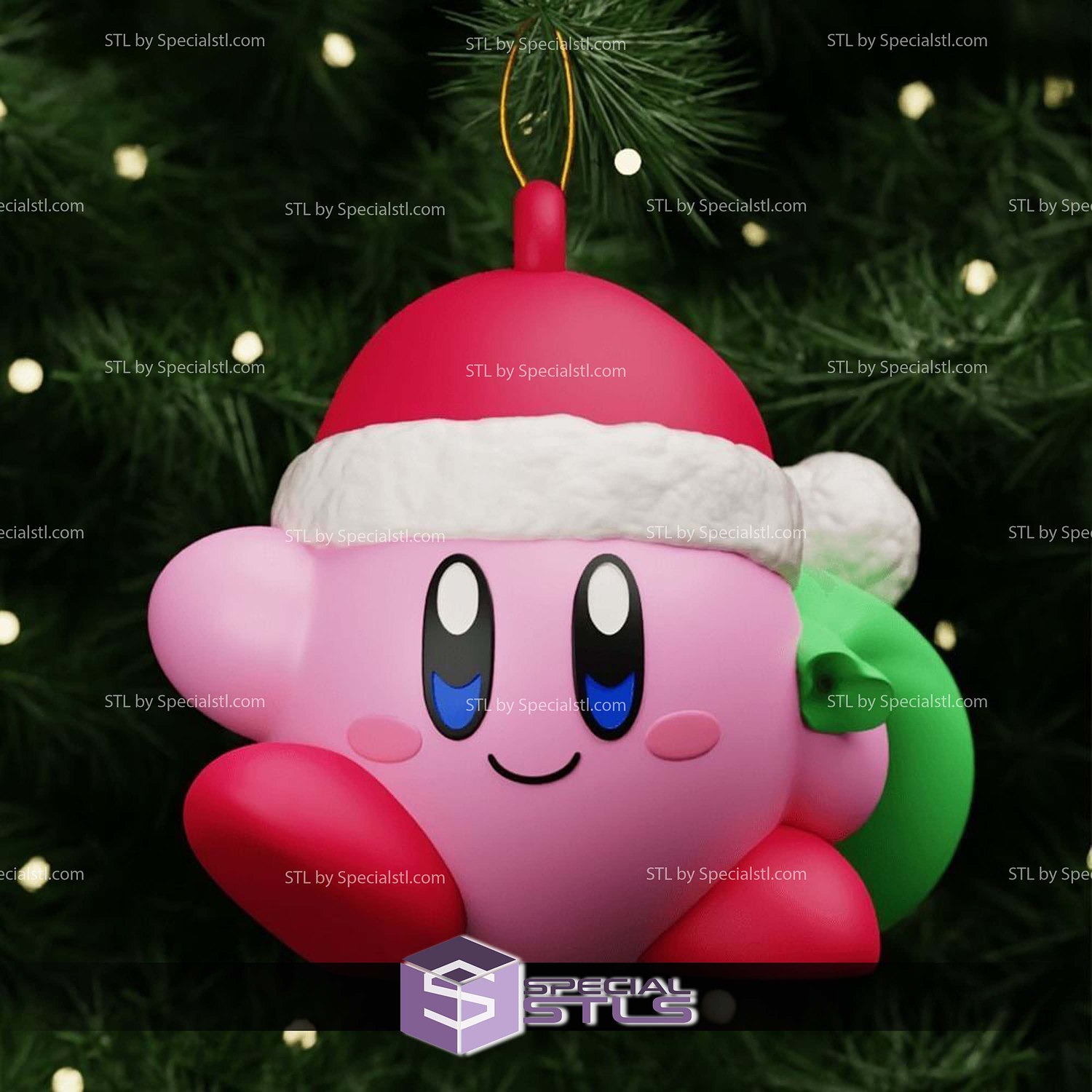 Super Basic STL Santa Kirby Christmas 3D Model — view 7