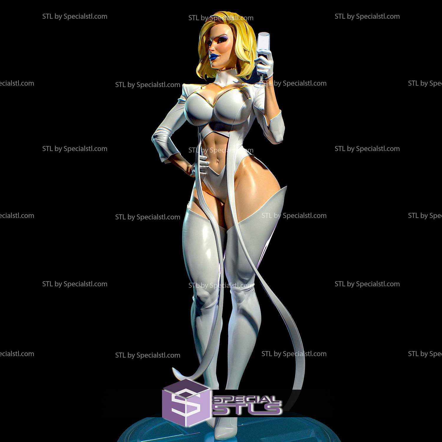Emma Frost and Wine 3D Printer Files STL Model — view 4