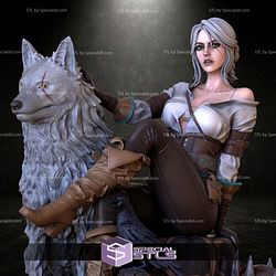 Ciri and Wolf 3D Printer Files STL Model — view 1