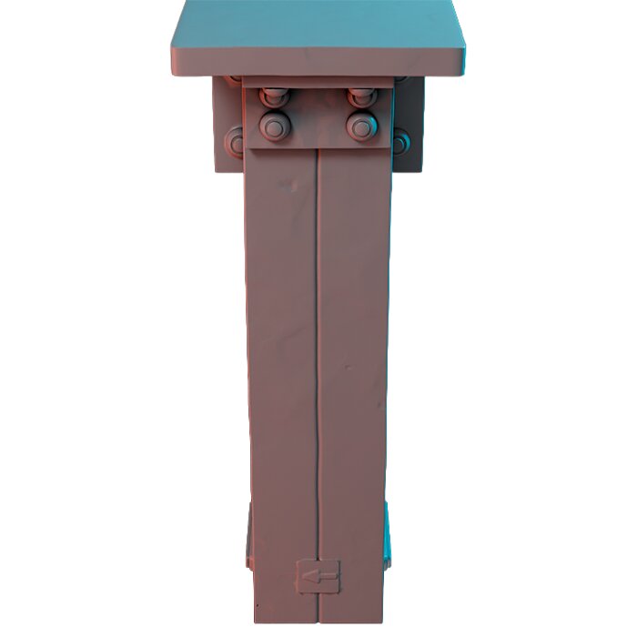 Subway Pillar IV - RPG Tabletop Figure 3D STL Model — view 2