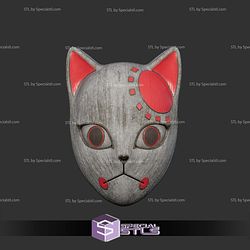 Cosplay STL Files Tanjiro Kitsune Mask Realistic Remake 3D Model