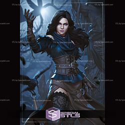 Yennefer and Raven The Witcher Sculptures 3D Printing STL Model