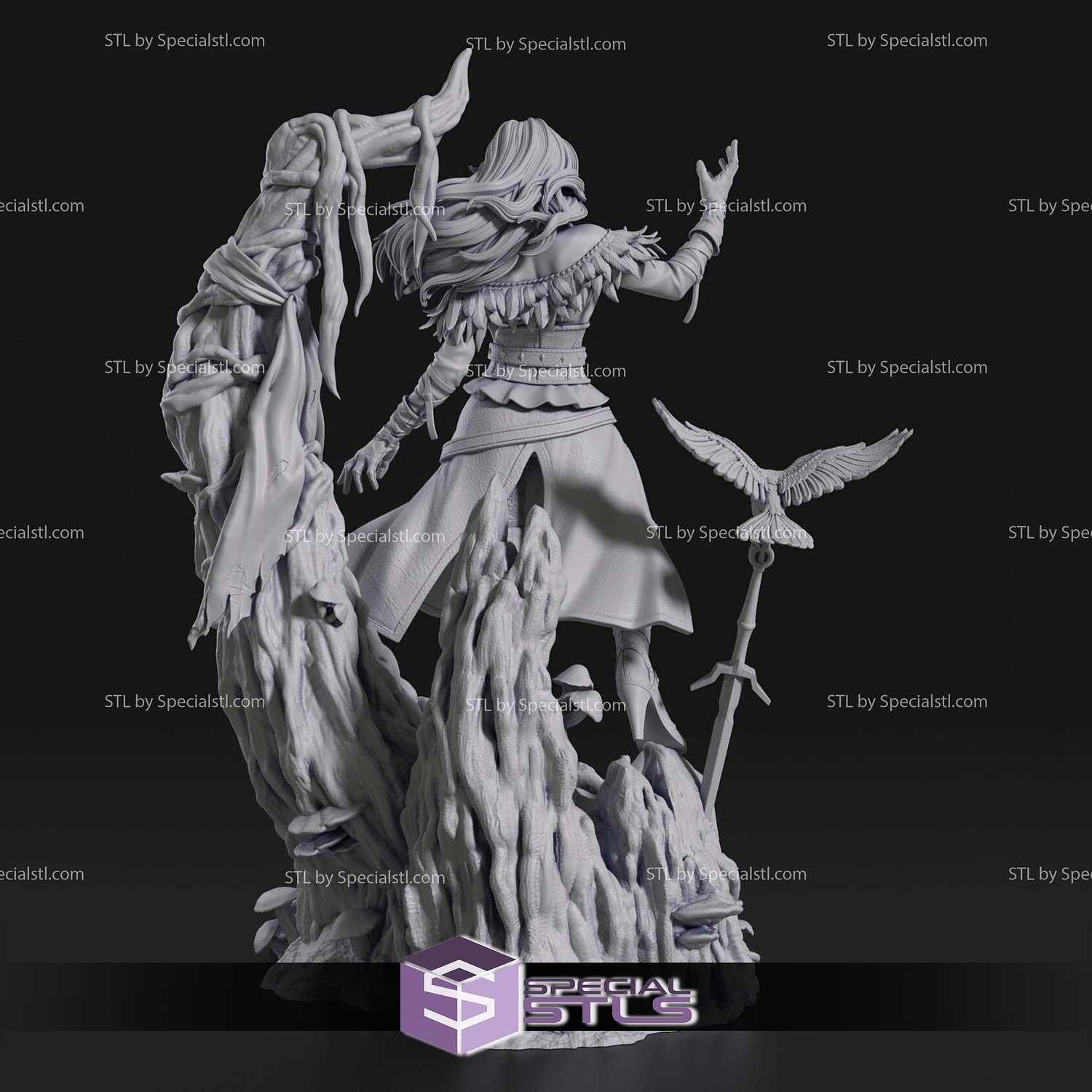 Yennefer and Raven The Witcher Sculptures 3D Printing STL Model — view 6