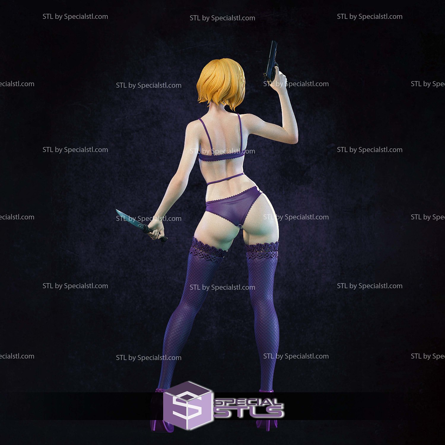 Nina Williams Tekken 8 Beach Outfit Sculptures 3D Printing STL Model — view 4