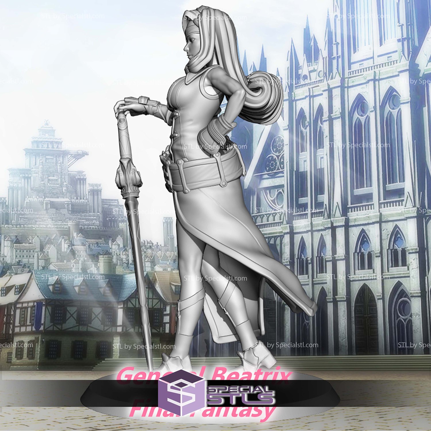 General Beatrix Waifu Final Fantasy 3D Print Files STL Model — view 5