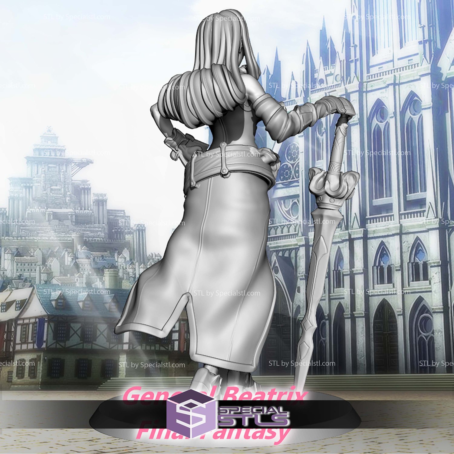 General Beatrix Waifu Final Fantasy 3D Print Files STL Model — view 6