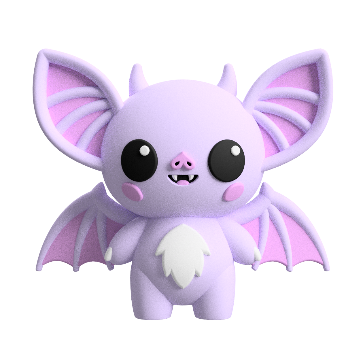 Cute Cryptid Vampire Bat 3D Printable Figure - Adorable Bat Monster STL Model