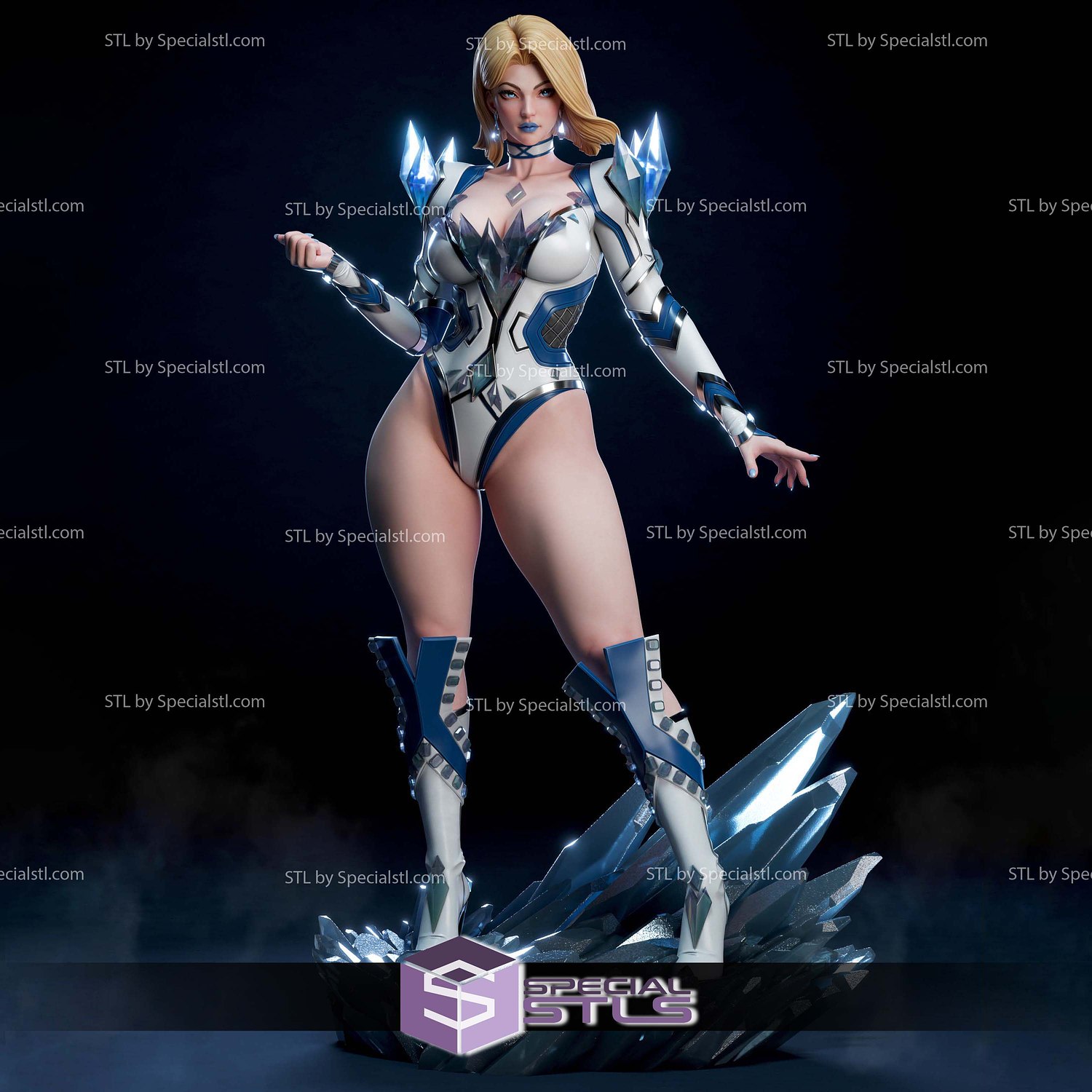 Emma Frost Marvel Rivals Crystal 3D Printer Files STL Model — view 5