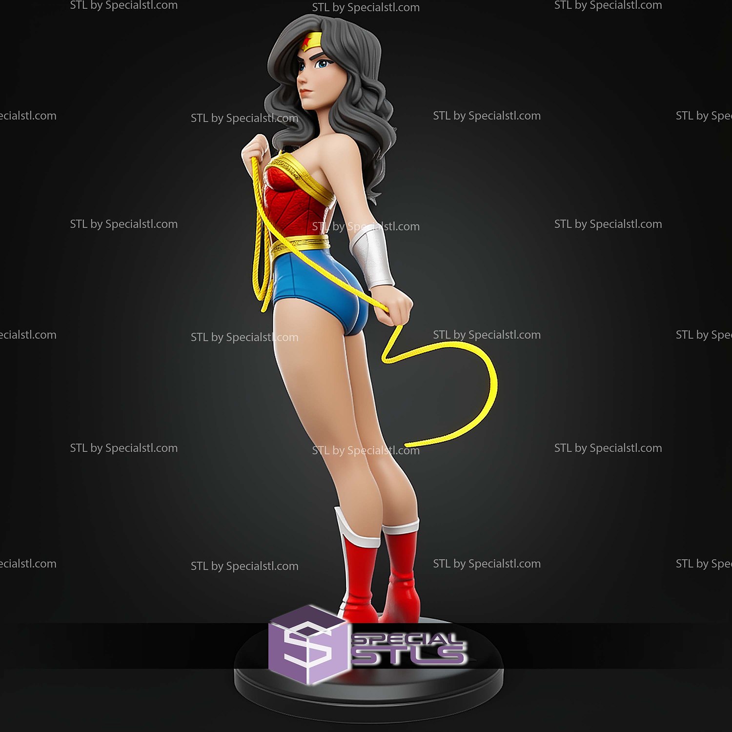 Wonder Woman Toon 179mm STL Files 3D Model — view 2