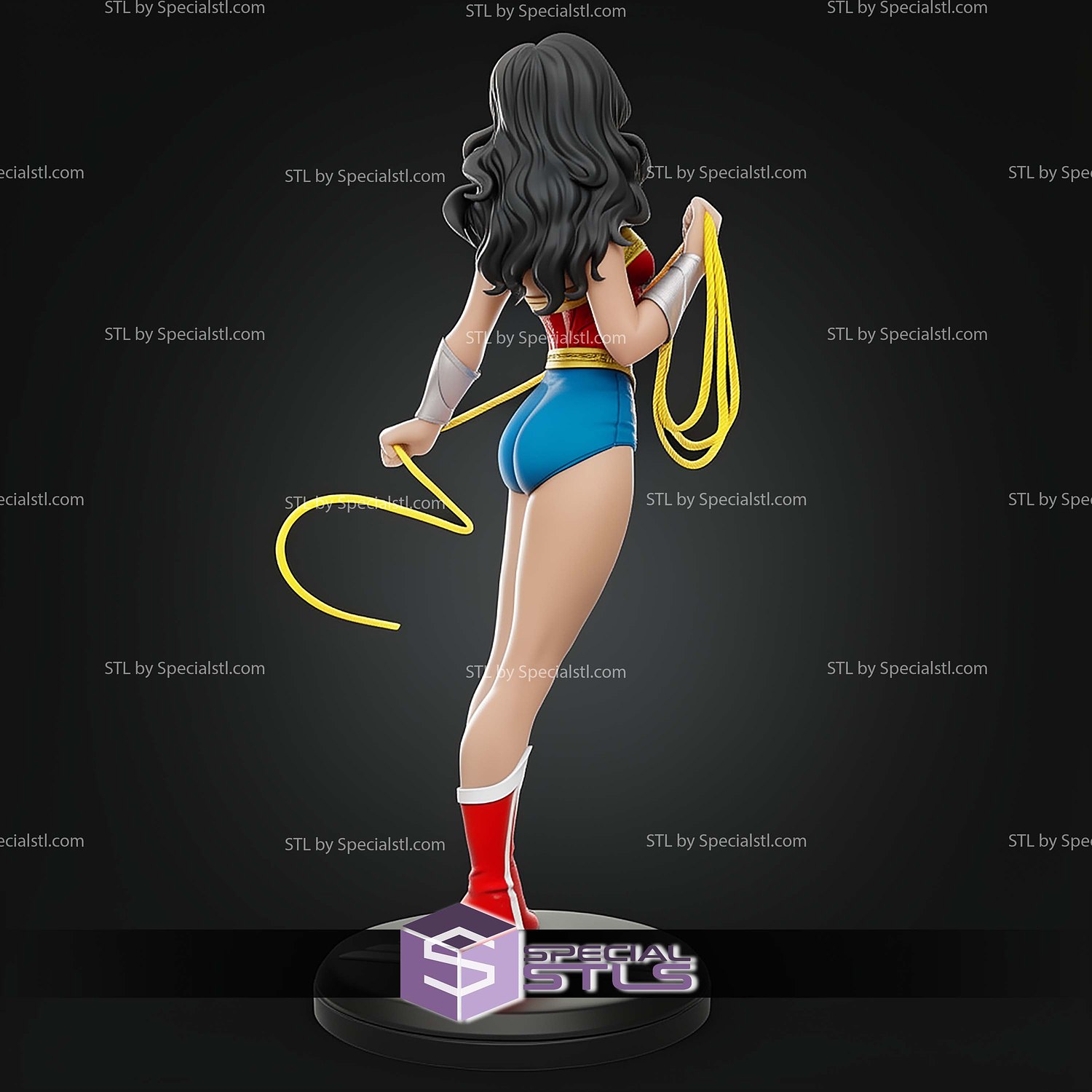 Wonder Woman Toon 179mm STL Files 3D Model — view 3