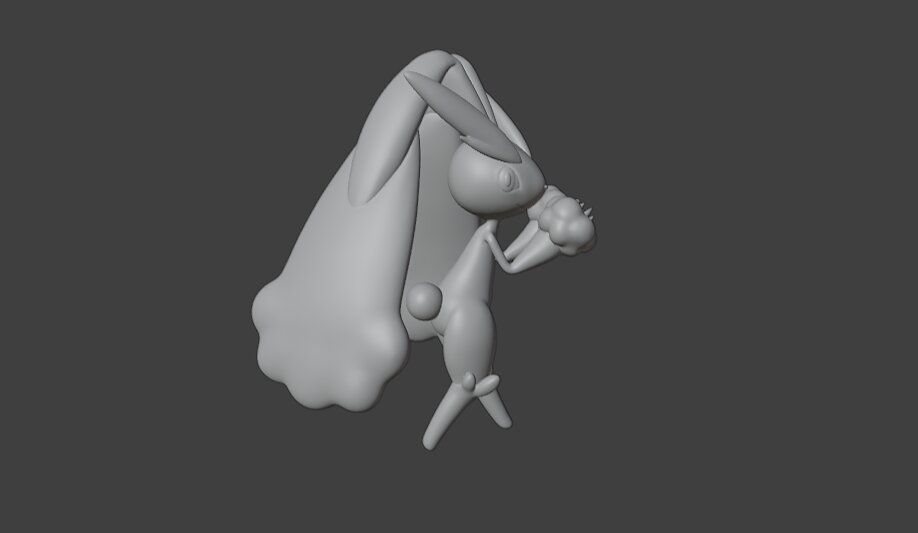 Lopunny Pokemon 3D STL Model — view 2