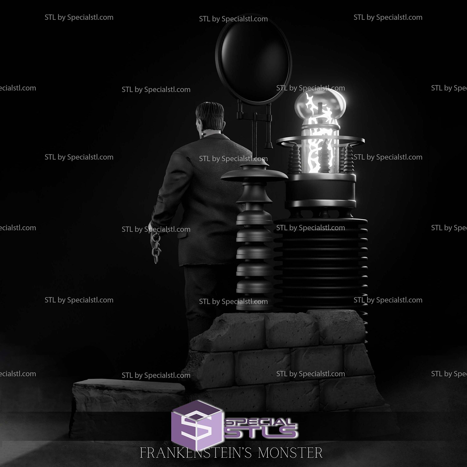 Viktor Frankenstein Monster Electric Digital STL Files 3D Model — view 3