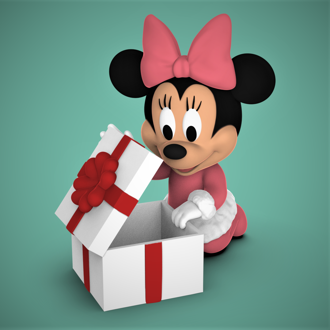Baby Minnie -Christmas 3D STL Model — view 1