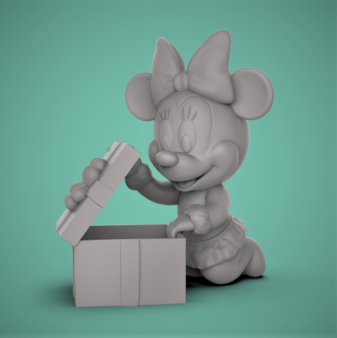 Baby Minnie -Christmas 3D STL Model — view 4