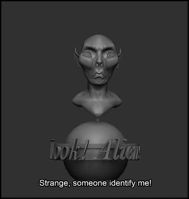 Alien bust of 3D STL Model