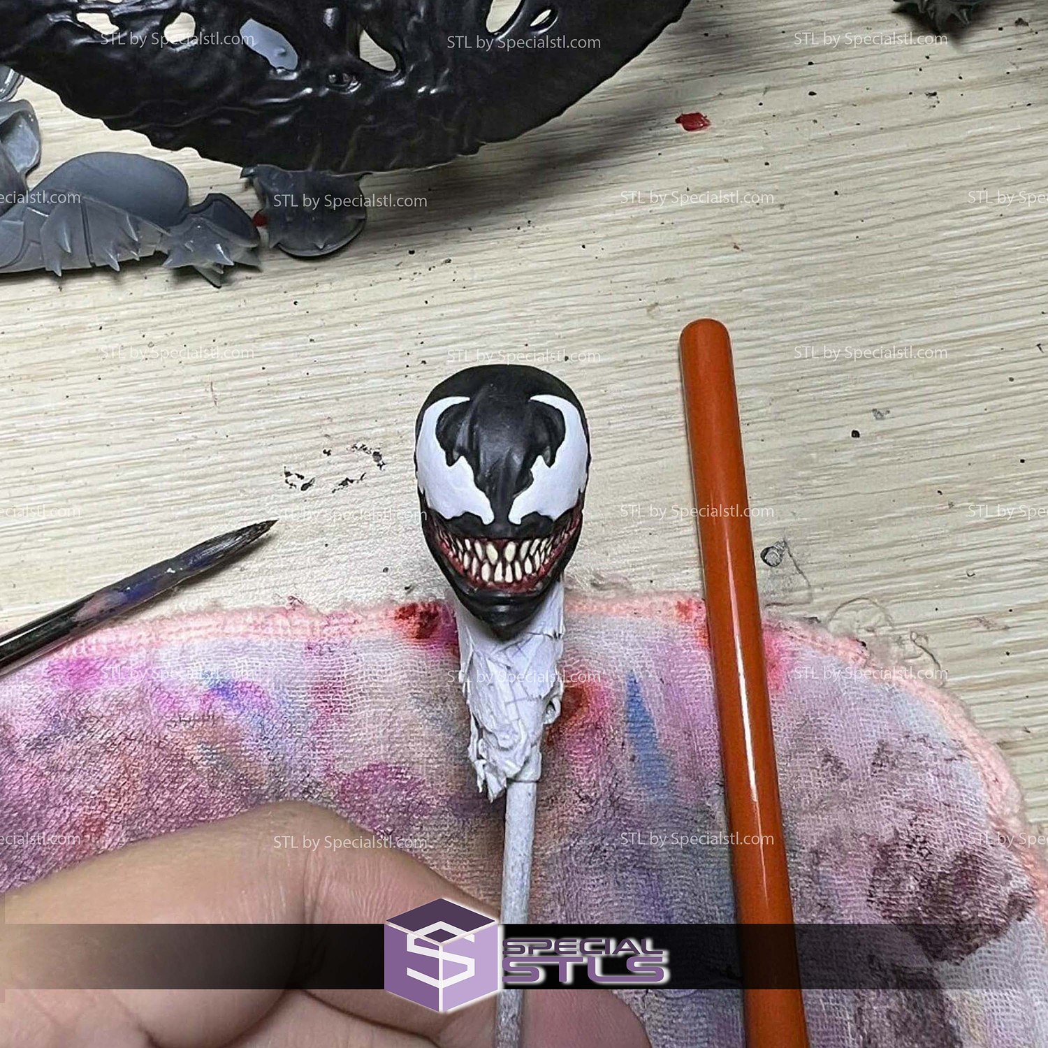 Custom Head STL Venom Smile 3D Model — view 2