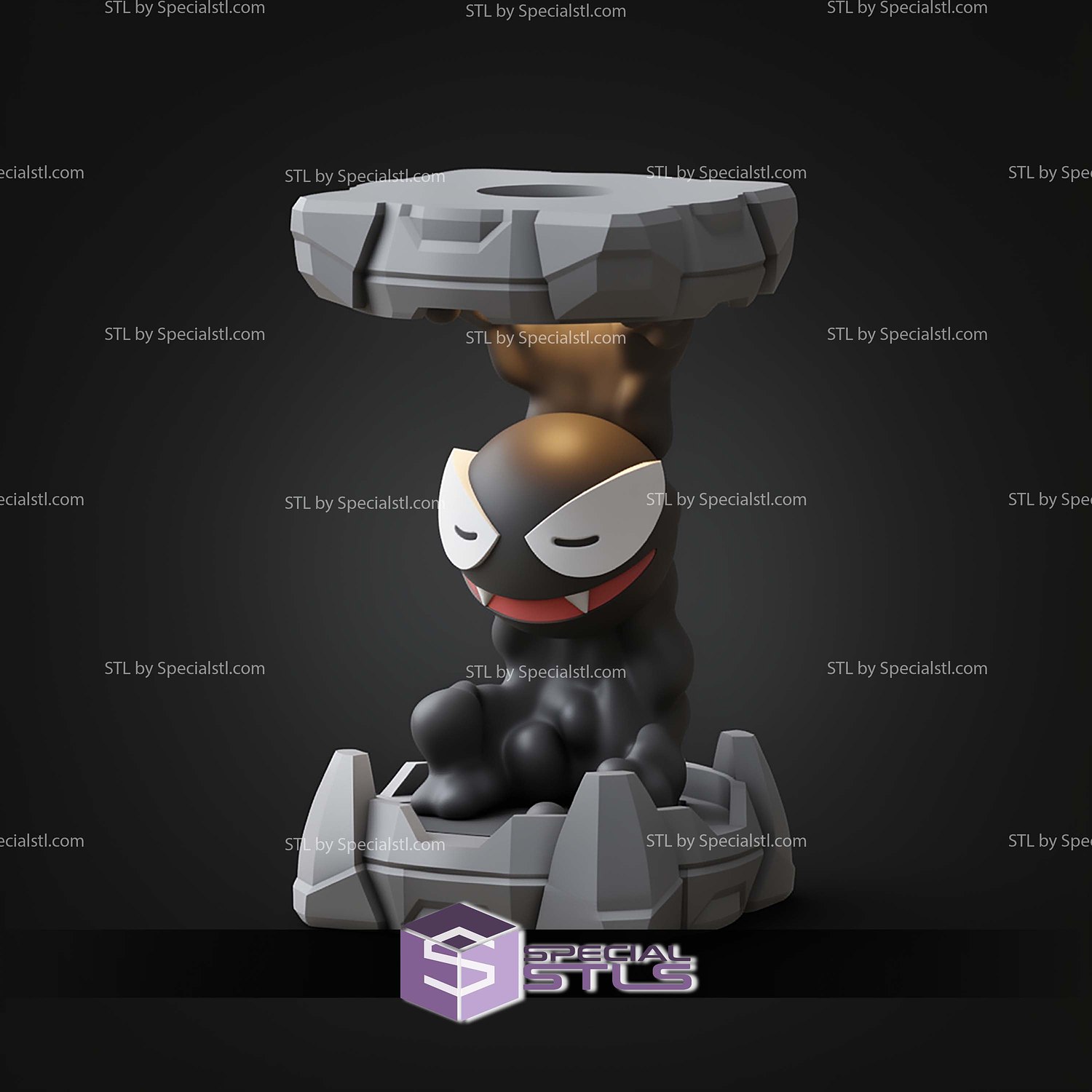 Pokemon Clone Lab Colletion Gastly STL Files 3D Model — view 4