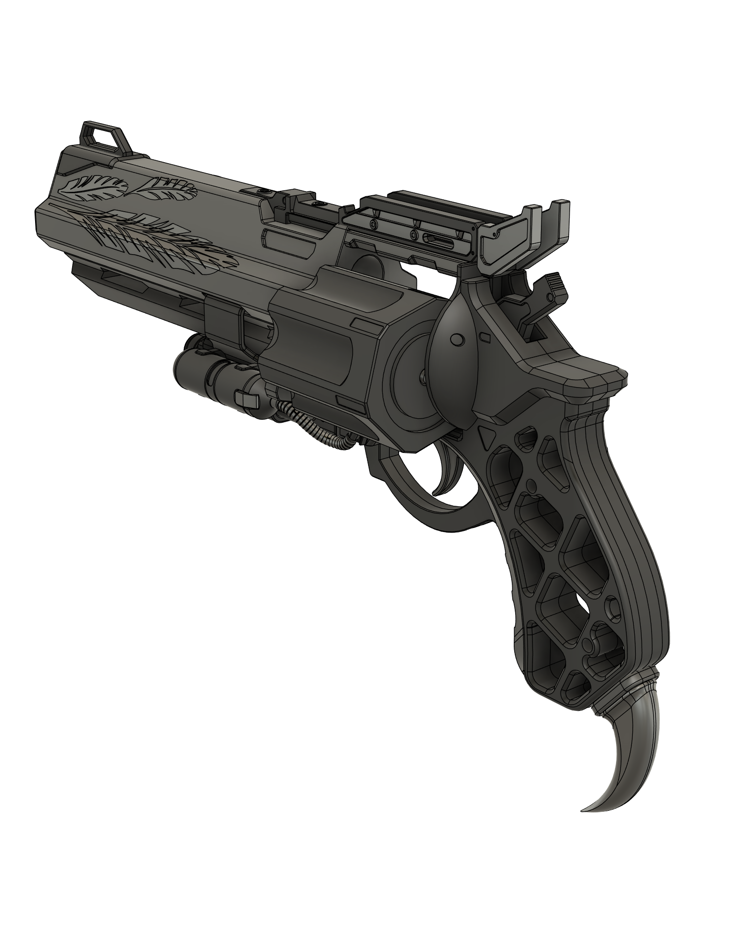 Custom Hawkmoon Hand Cannon | Fully Printable Model | Destiny 2 3D STL Model