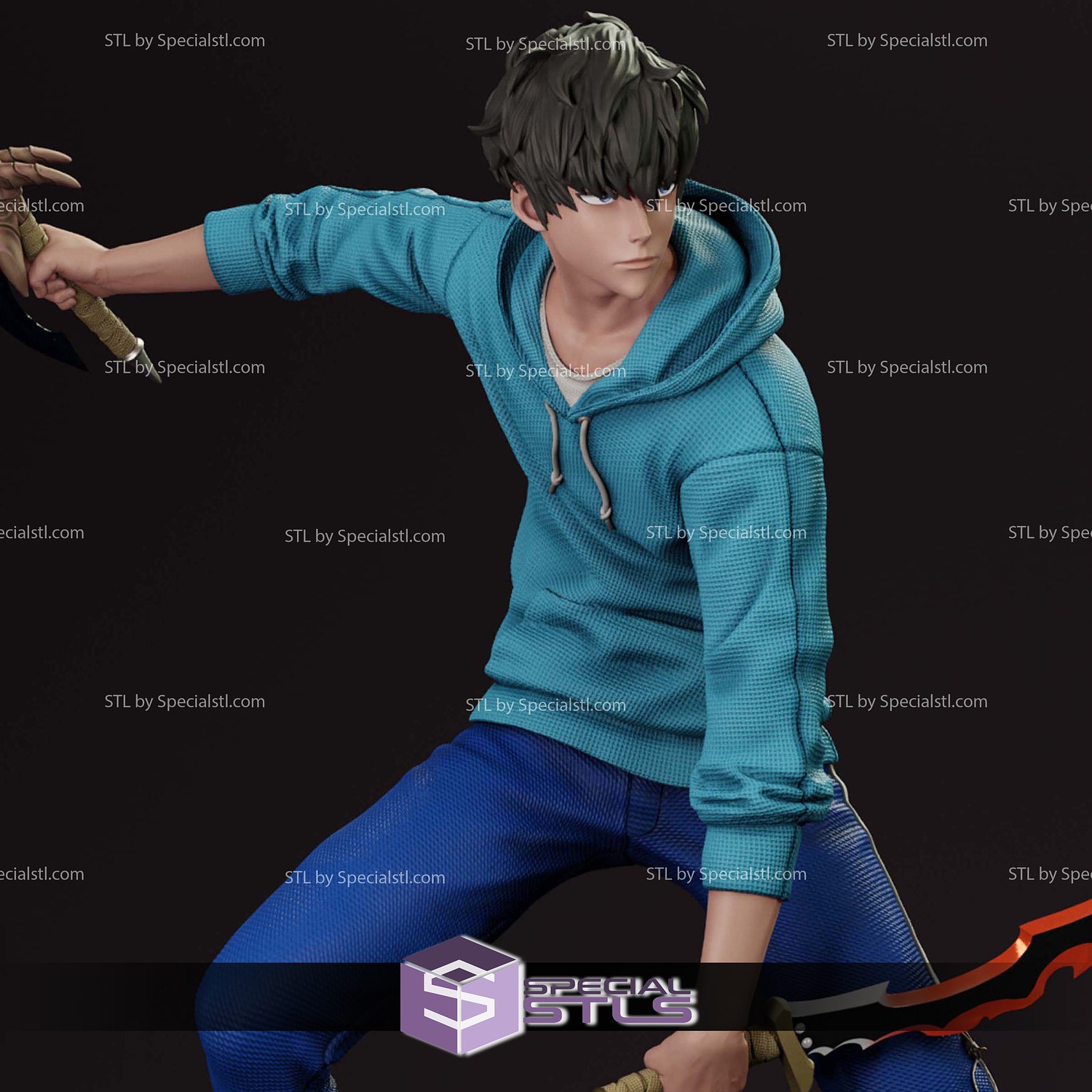 Sung Jin Woo Solo Leveling V2 3D Printer Files STL Model — view 4