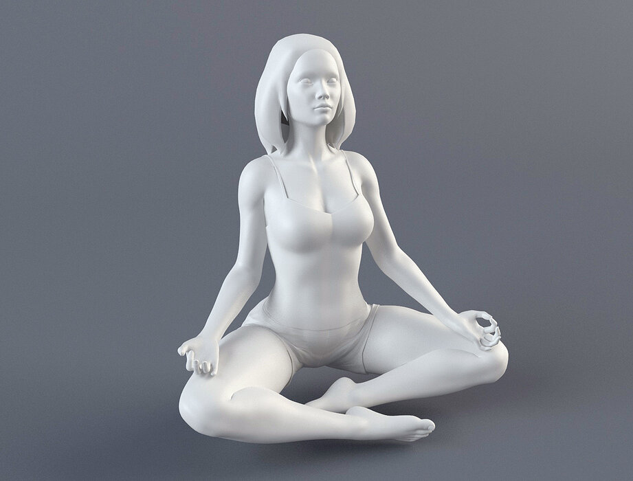 Woman 2 STL in yoga pose 3D ZTL Model — view 2