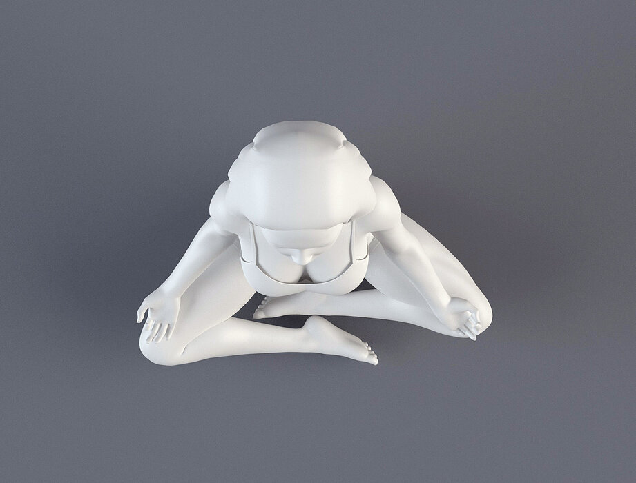 Woman 2 STL in yoga pose 3D ZTL Model — view 4