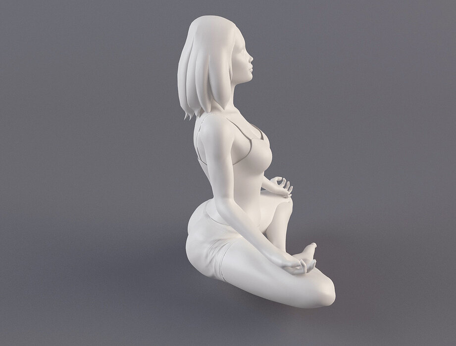 Woman 2 STL in yoga pose 3D ZTL Model — view 5