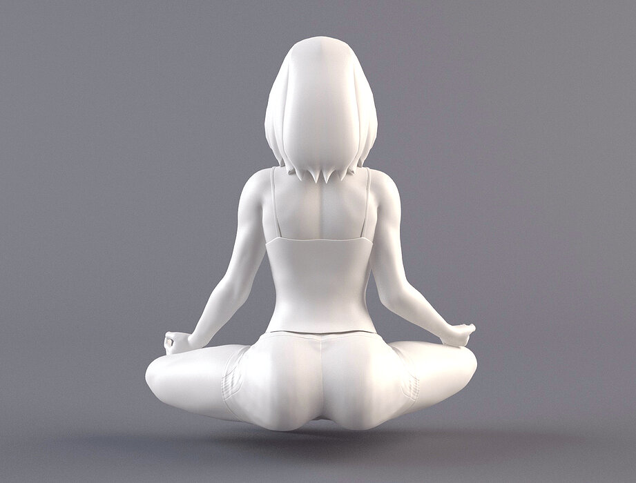 Woman 2 STL in yoga pose 3D ZTL Model — view 6