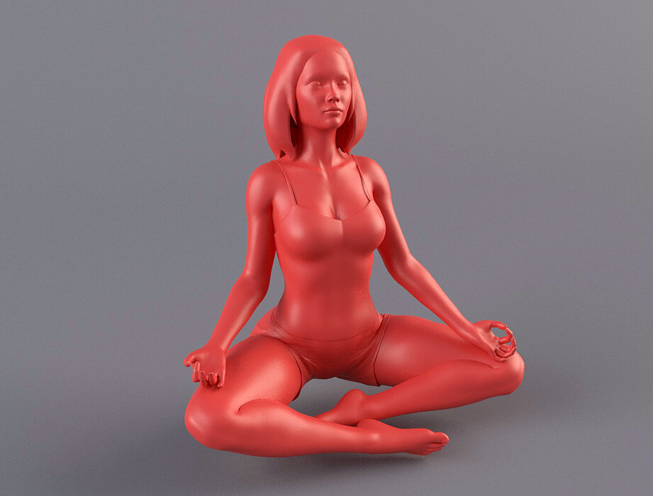 Woman 2 STL in yoga pose 3D ZTL Model — view 7