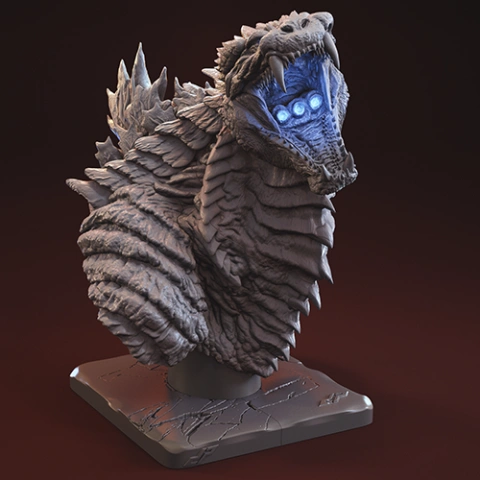 Godzilla Singular Point Bust 3D Printer Files | Assembly STL Model