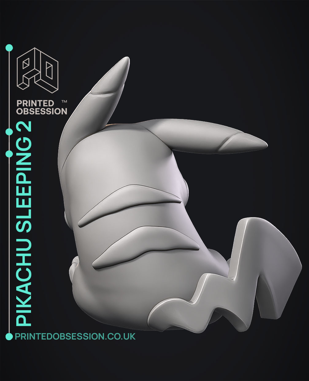 Pikachu  - leaning asleep - Pokemon - Fan Art 3D STL Model