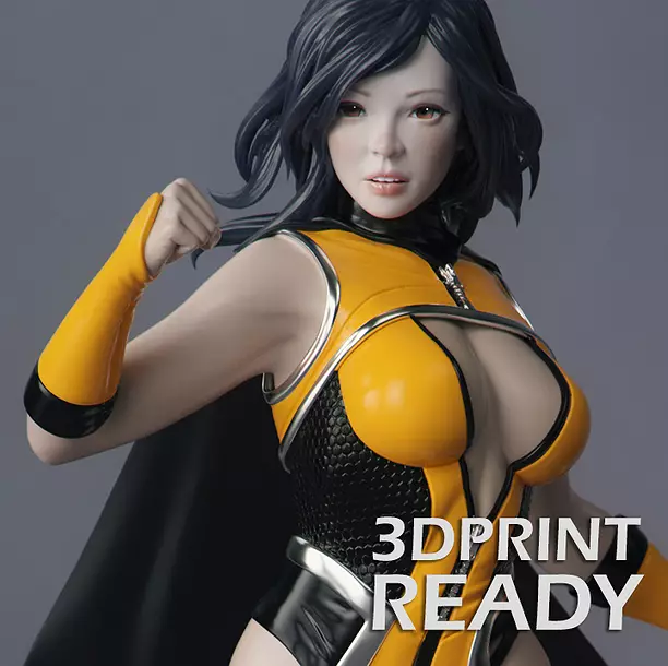 Female Superhero 3D STL Model