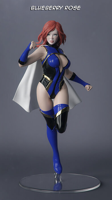 Female Superhero 3D STL Model — view 2