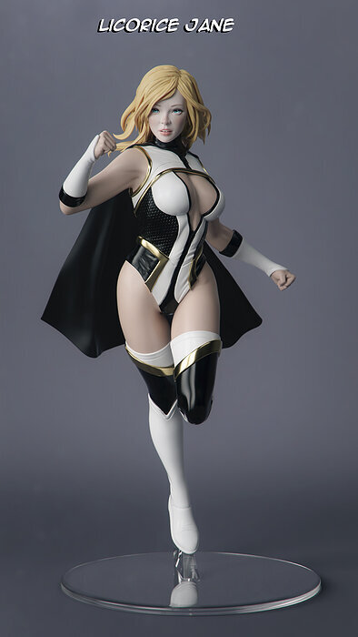 Female Superhero 3D STL Model — view 3