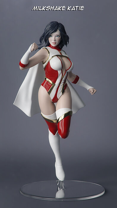 Female Superhero 3D STL Model — view 4