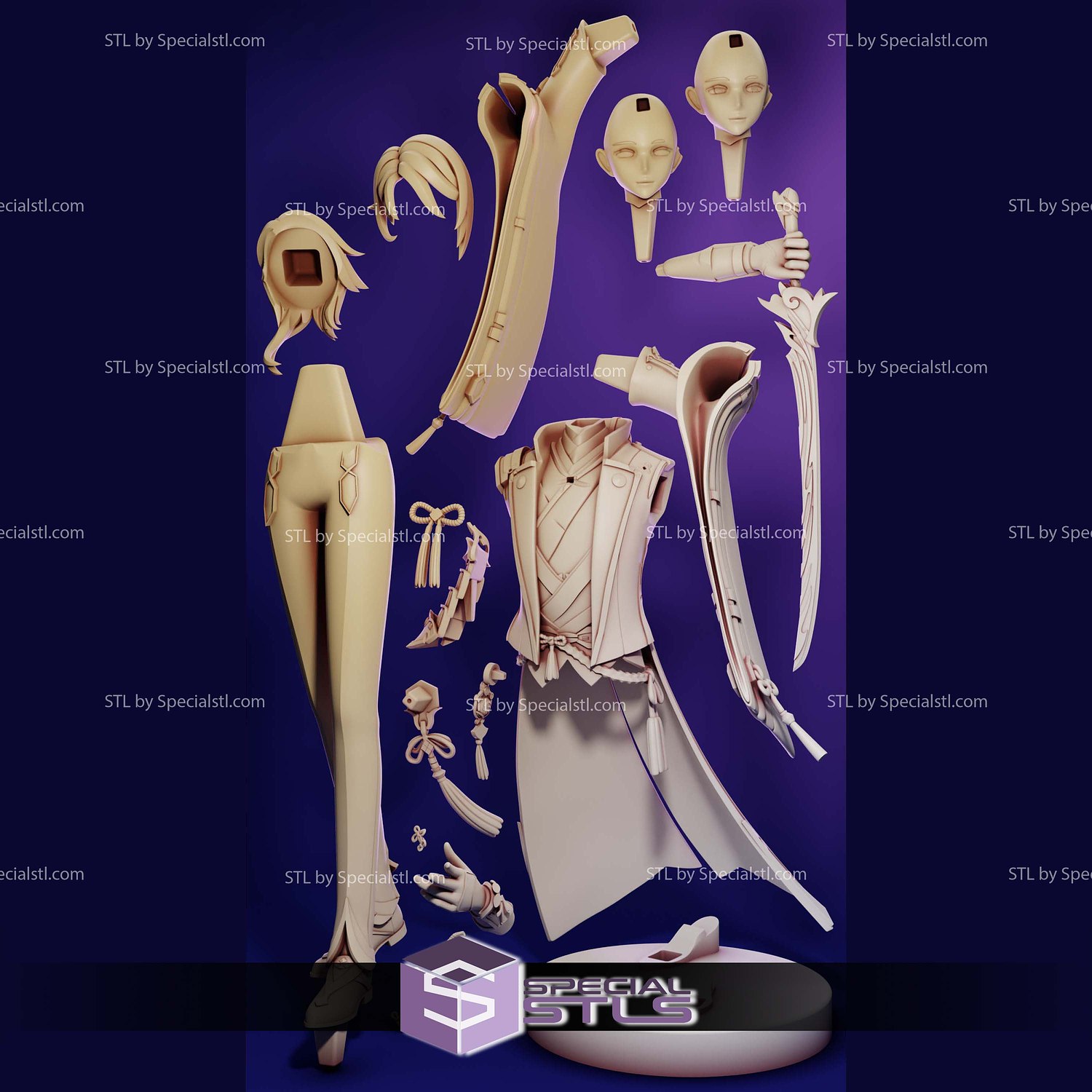 Kamisato Ayato V2 Digital STL Files 3D Model — view 6