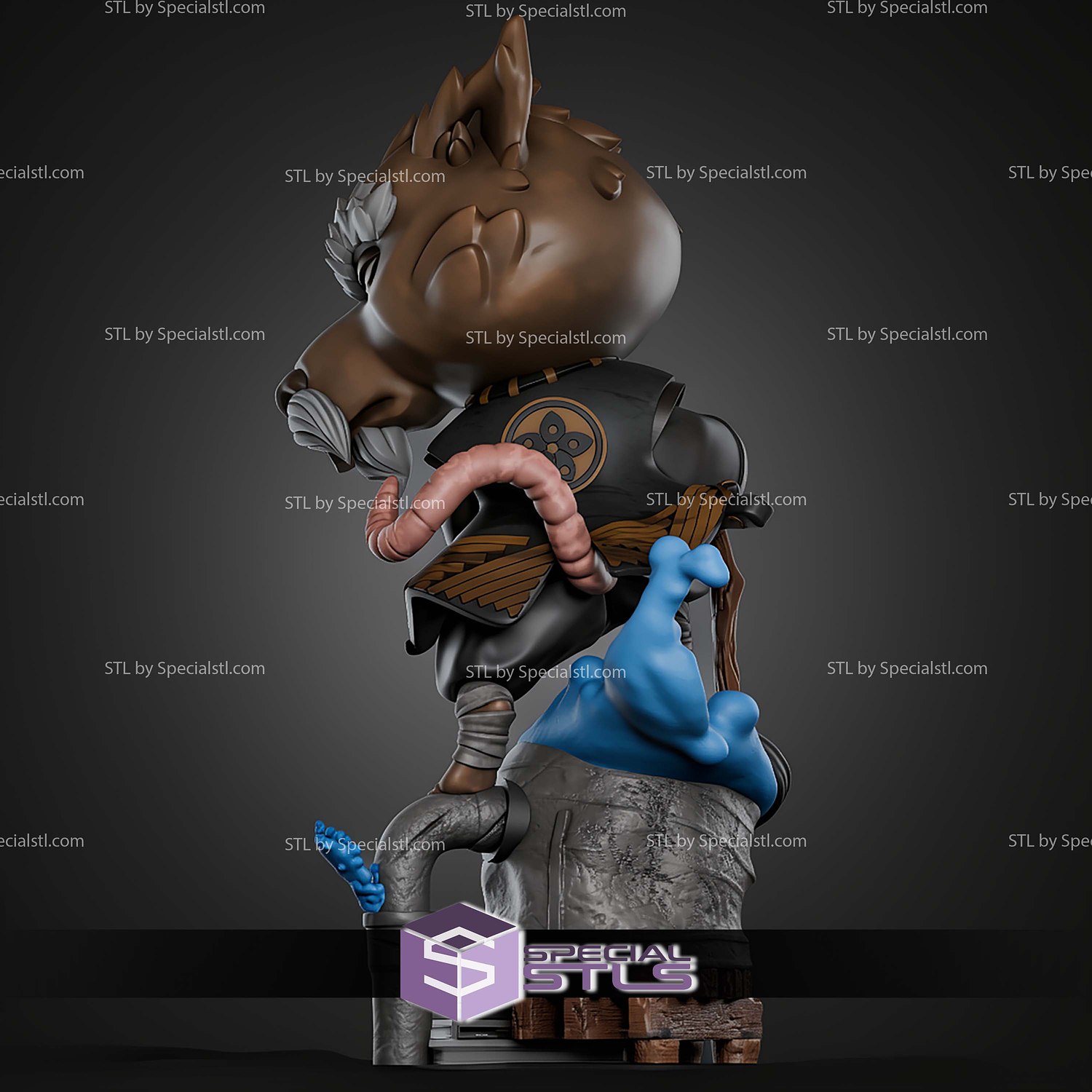 Master Splinter Chibi STL Files 3D Model — view 6
